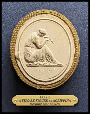 A FEMALE FIGURE IN THE CHARACTER OF AGRIPPINA WEEPING OVER AN URN